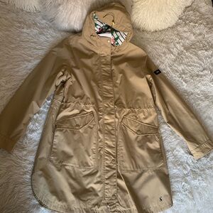 Women's Tan Hooded rainproof Jacket